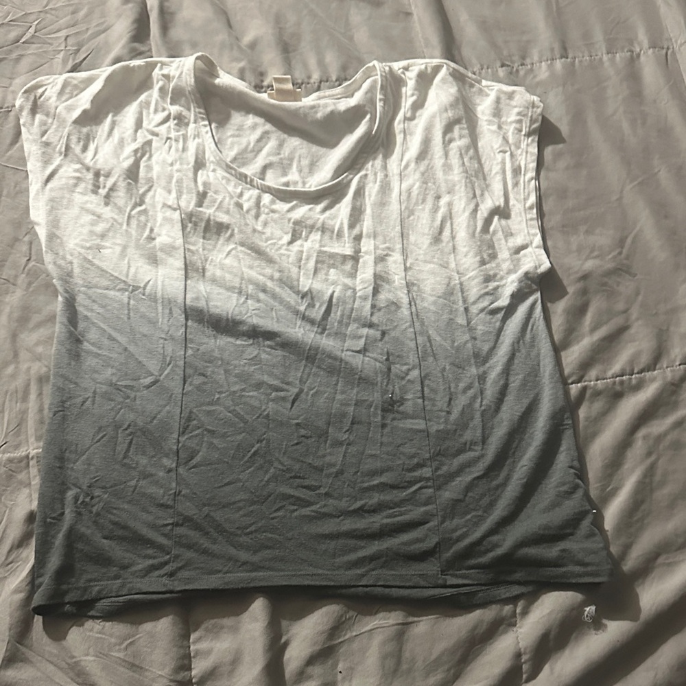 Mossimo Supply Co. White and Gray Ombre Tee